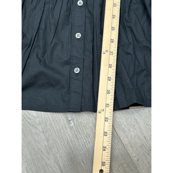 J.Crew Womens Black Stretch Puff Sleeve Button Up Mini Shirt Dress Size 6P NWT - Picture 7 of 7